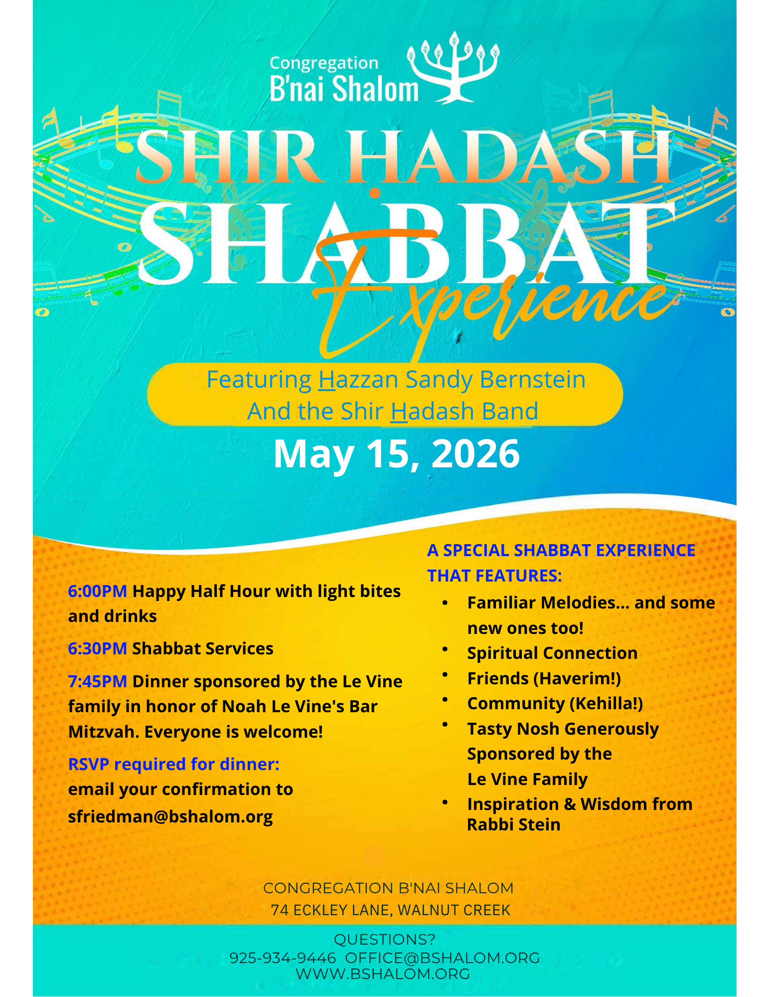 Shir Hadash Shabbat Experience